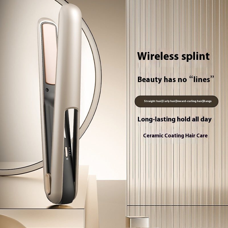 NNEDSZ Starry  Gray Wireless USB Charging Hair Straighteners Volume Straight Two-in-one-2